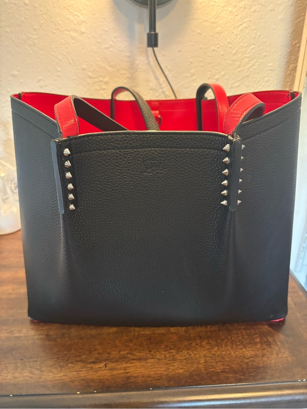 Christian Louboutin Black Tote with Red Interior